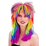 Wicked Costumes Unisex 80er Jahre Retro Regenbogen Rocker Perücke