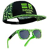 Minecraft Baseball Cap Kinder 2er Set Snapback Cap und Sonnenbrille...