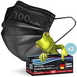 kela, 100 Stck. OP Masken schwarz, 100% Made in Germany, medizinische...