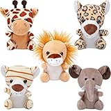 ANBOOR 5 Stück kleine Tiere gefüllt schungeltier-Plüsch-Set 12 cm...
