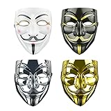M2xcec 4 Stück Halloween Gesicht Maske Anonyme Maske V Für Vendetta...