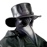 Schwarz Pest Arzt Maske - Lange Nase Vogel Schnabel Steampunk...