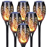 Qedertek Solarleuchten für Außen Garten - 6 Stück 12 LED Solarlampe...