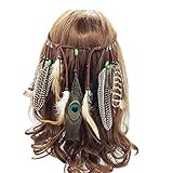 Jurxy Böhmische Pfau Feder Kopfschmuck Stirnband Damen Hippie Boho...