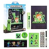Minecraft Schreibwaren Set, Schulsachen mit Minecraft Federmappe,...