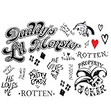EROSPA® Suicide Squad Selbstmord - Joker Harley Quinn Tattoo-Bogen...