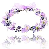 Blume Krone Blumenkranz, Einstellbar Blumen Stirnband Blumenkrone...