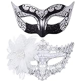 SIQUK 2 Stück Venezianischen Maske Paar Masquerade Maske Damen Herren...