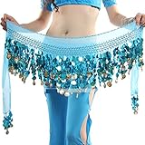 Damen Bauchtänzerin Kostüm Hip Scarf Wrap Sequins Gürtel 58 Coin...