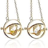 Sanduhr Halskette Harry Potter,2 Stück Halskette Hermine Time-Turner...