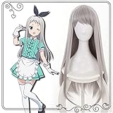 AniBlend S Kanzaki Hideri Aus Straight Long Silver Gray Cosplay Wig...