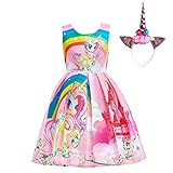 Lito Angels Einhorn Kleid Kostüm mit Haarreifen für Kinder Mädchen,...