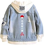 PADOLA Herren Kapuzenpullover Anime Jeansjacke Uchiha Itachi Jacke...