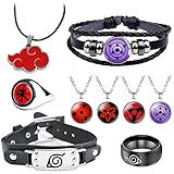 Naruton Akatsuki Kunai Kette Set Armband Schmuck Sharingan Halskette...
