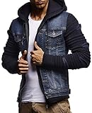 Leif Nelson Herren Jeansjacke Kapuzenpullover Jacke Hoodie Sweatjacke...