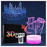 Harry Potter Hogwarts Castle Lampe 3d Illusion Nachtlicht Kinder Touch...