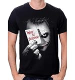 cotton division Herren Joker Why So Serious T-Shirt, Schwarz, XL