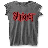 Slipknot 'Logo' (Grey) Womens Burnout T-Shirt (medium)