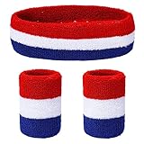 Yolev Gestreiftes Schweißband-Set, Sport-Stirnband-Armband-Set (1...