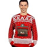 Digital Dudz Knistern Kamin Rot Weihnachten Pullover App Verbunden...