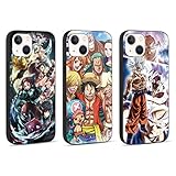 3 Stück Case für Apple iPhone 13 Hülle 6.1'' mit Anime One Piece...