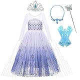 LOBTY Mädchen Prinzessin Kleid Kostüme ELSA Eiskönigin 2 Kinder...