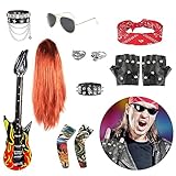 12 Stück Rocker Kostüm Herren Rockstar Kostüm Kinder, enthält 1...