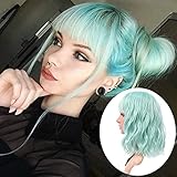 FVCENT Schulterlange kurze lockige Vollknall Frauen wellig Bob...