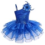 Mädchen Pailletten Ballettkleid Ärmellos Tanzkleid Gymnastikanzug...