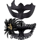SIQUK 2 Stück Venezianischen Masquerade Maske Paar Maskerade Masken...
