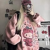 Hoodie Japan Style Kawaii Harajuku Anime Rosa Loose Streetwear...