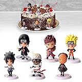 YISKY Figuren Kuchen Dekoration, 6 Stück Naruto Figuren Modell, Mini...