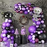 106 Stück Halloween Luftballons Arch Girland Kit Schwarz Metall Lila...