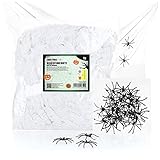 com-four® 500g Halloween Spinnennetz mit 25 schwarzen Spinnen,...