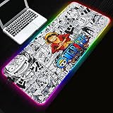 Anime One Piece Ruffy Gaming Mauspad RGB Glowing Mouse Pad Tisch...