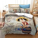 LKFFHAVD Anime One Piece Bettwäsche - Set, Luffy Bettwäsche...
