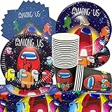 Amongs Us Gebutstag Party Set, 61 Stück Among Deko Geburtstag Set, 20...