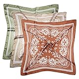 3 Stück 60 cm Satin Kopftuch Haarschal Seide Kopftuch Seide Bandana...