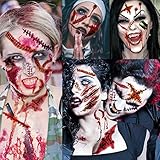 Shegazzi 228+ Stck 28 Blätt Narben Tattoo Halloween Gefälscht Wunden...
