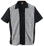 Herren Bowling Shirt Hemd Karo Check Ska Rockabilly kariert, Schwarz...