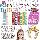 108 Stück Einhorn Deko Party Mitgebsel Kindergeburtstag Mädchen,...