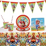 Gxhong Super Mario Partygeschirr Geburtstag, Kindergeburtstag Deko,...