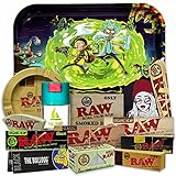 Rolling Tray 27.5 x 17.5 cm + Airtight Tin + RAW ashtray + Raw papers...