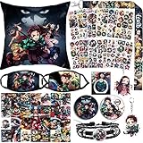 Demon Slayer Geschenk Set - 1 Kissenbezug / 12 Blatt Aufkleber / 2...