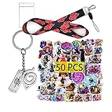 GTOTd Naruto stickers Set （50Pcs with Akatsuki Cloud Lanyard and...