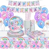 yosiio Einhorn Partygeschirr Set, 16 Gäste Einhorn Geburtstagsdeko...