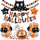 Halloween Deko, Halloween Fledermaus Luftballons Set, Happy Halloween...