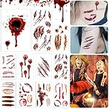 Halloween Temporäre Tattoos Aufkleber, 11 Blatt Halloween Tattoos...