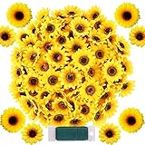 Woohome 120 Stück Künstliche Sonnenblumen 7CM und 9CM Kunstblumen...