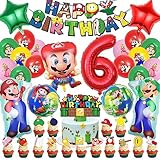 Super Mario Geburtstag Deko 6 Jahre, Super Mario Party Deko, Super...
